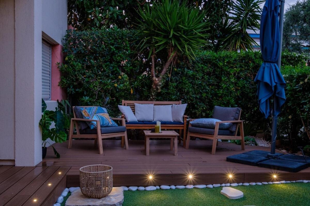 Ferienwohnung Le Riviera ~ Jardin ~ Parking ~ Climatisation Cagnes-sur-Mer Exterior foto